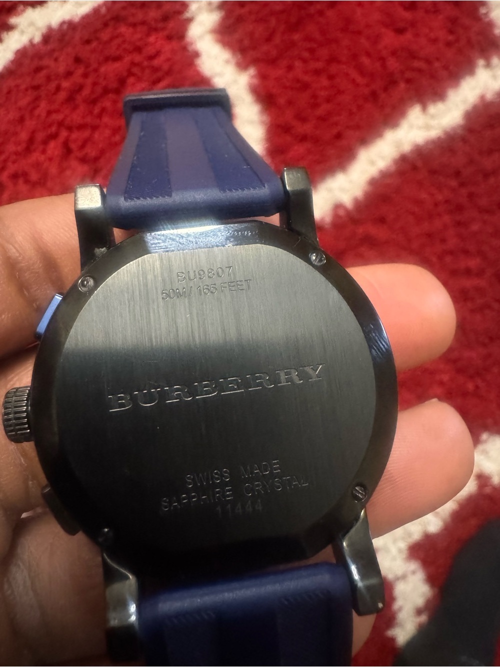 Burberry Blue Silicone Chronograph Watch - Picture 2 of 7